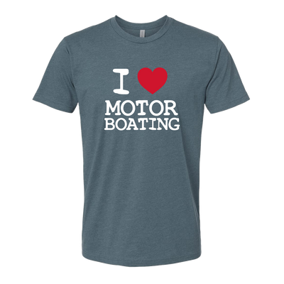 I Love Motor Boating, Adult Unisex Short Sleeve Tee