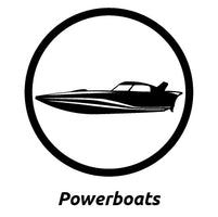 Custom Powerboat racing decals by Domed Numbers