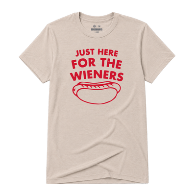 Here for Wieners, Adult Unisex Short Sleeve Tee