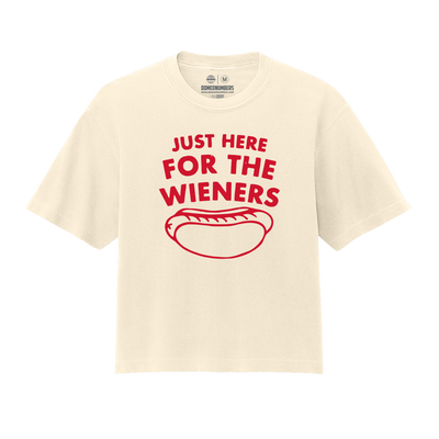 Here for Wieners, Women’s Heavyweight Boxy Tee