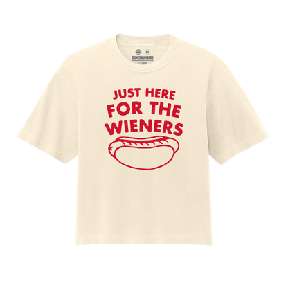 Here for Wieners, Women’s Heavyweight Boxy Tee